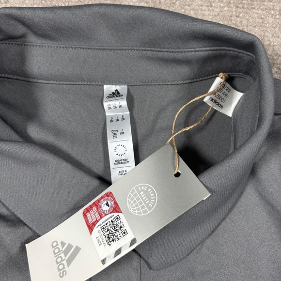 Adidas Entrada 22 Gray UMass Minutemen Polo Shirt Men's Size XXL NWT - Picture 2 of 6